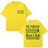 Sunday Running Club Graphic Summer T Shirt Cotton Breathable Sporty  Jogging Tshirts Unisex Women Oversized Cotton Casual Tshirt