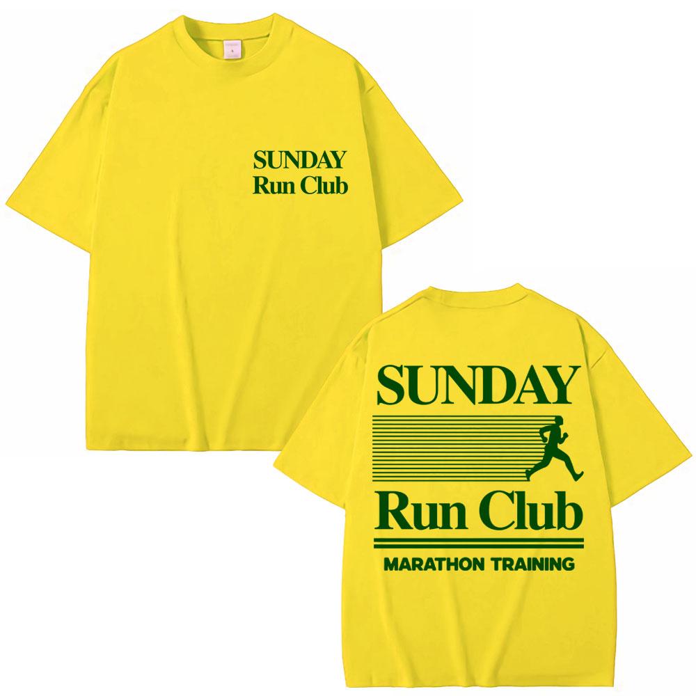 Sunday Running Club Graphic Summer T Shirt Cotton Breathable Sporty Jogging Tshirts Unisex Women Oversized Cotton Casual Tshirt
