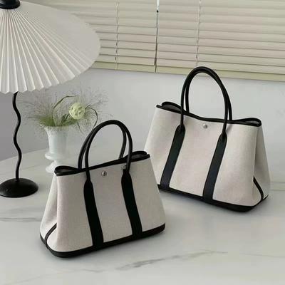 Canvas-Tasche, Künstlerische Nische, Hochwertige Damen-Handtasche, Vielseitige Mode, Kontrastfarbene Tragetasche, Umhängetasche, Damen-Tasche