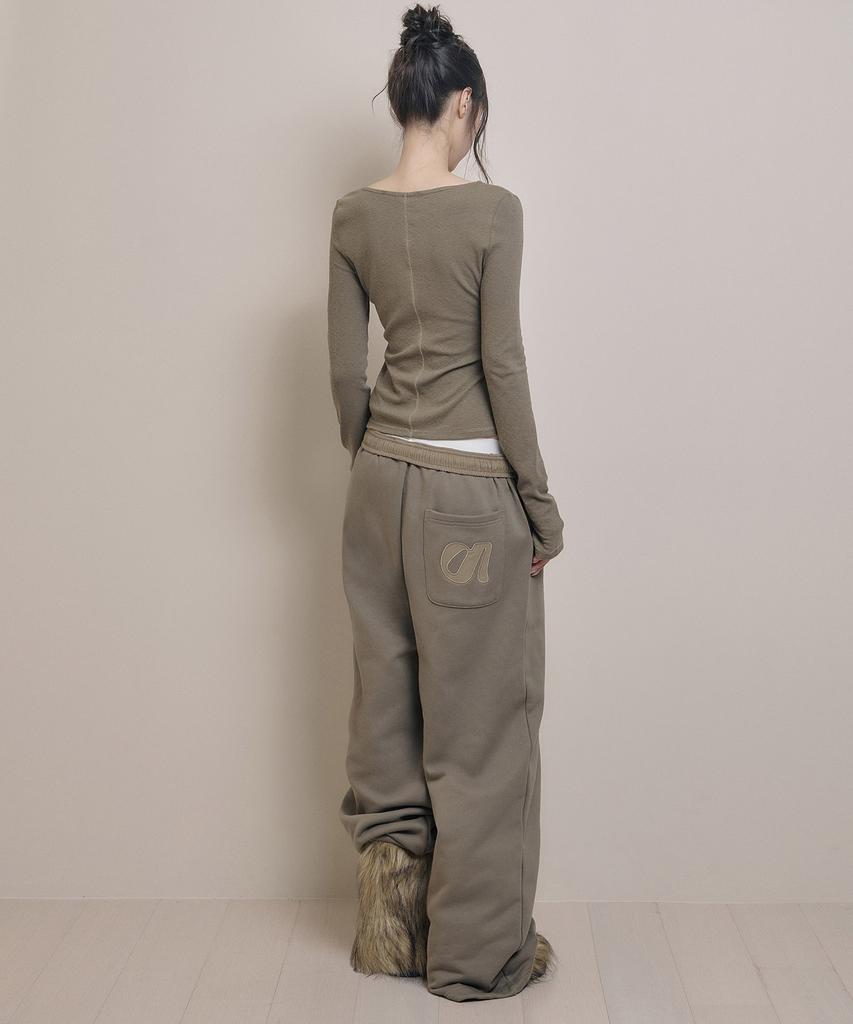 AWOSWEIB Open Snap Slim Longsleeve - Khaki Brown