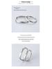 925 Sterling Silver 'I Love You Ti Amo' Adjustable Square Couple Rings
