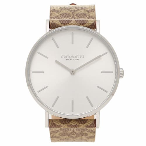 

Coach Women s Perry 36mm Signature Quartz Watch in White and Brown (14503122)