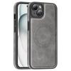 Case for iPhone 15 Plus - Leather/PU, Gray, MagSafe