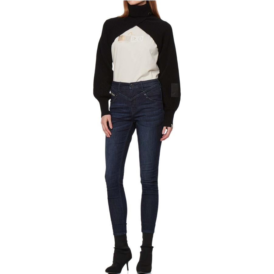 Evisu Kuro Turtleneck Knitted Sleeve Sweater Women sweater Black 2EAGNW1CN480FFWX