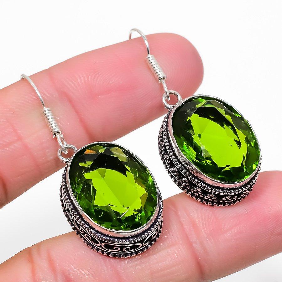 

Peridot Gemstone Handmade Ethnic Jewelry Earring 1.77 SR-2105