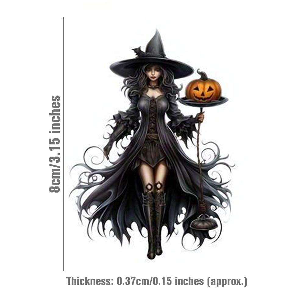 Gothic Witch Pendant,2D Acrylic Halloween Car Rearview Mirror Ornament Spooky Vintage Gothic Hanging Ornament For Car Pendant