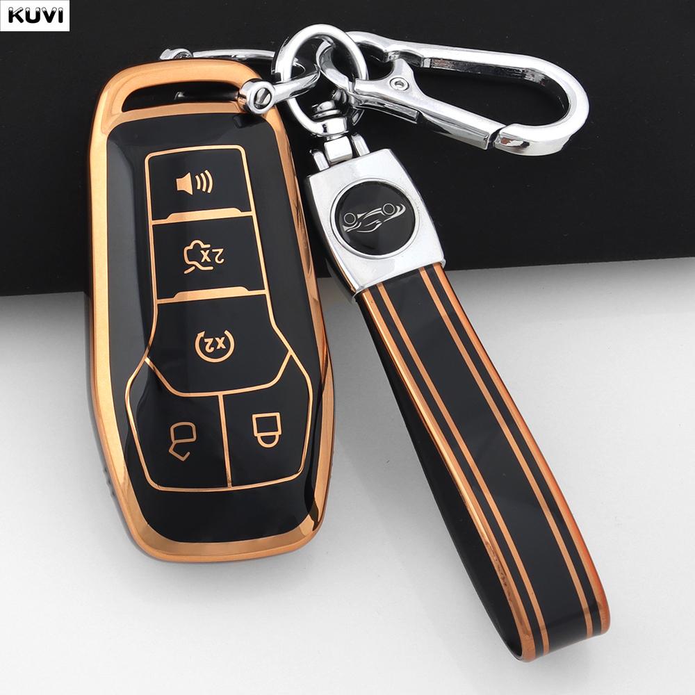 5 Buttons Tpu Car Cover Case Holder Shell Fob Keychain For Ford Explorer Edge Mustang F Series Truck