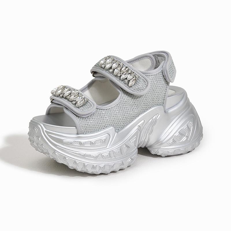 

Platform sandals women s 2025 summer new slope heel comfortable casual beach shoes fashionable versatile wear height-increasing women s shoes 39