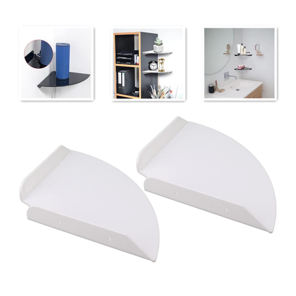 2pcs Wall Mount Floating Corner Shelves Quarter Round Hanging Corner Shelves for Bedrooms Living Rooms Shower Room