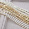 1String, White Yellow Natural Shell Beads for Jewelry Making DIY Necklaces, Bracelets Anklets Accessory, Unique Gifts for Halloween, Christmas 38cm