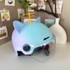 Trendy Street-Style Half Helmet with Eye Protection for Young Riders