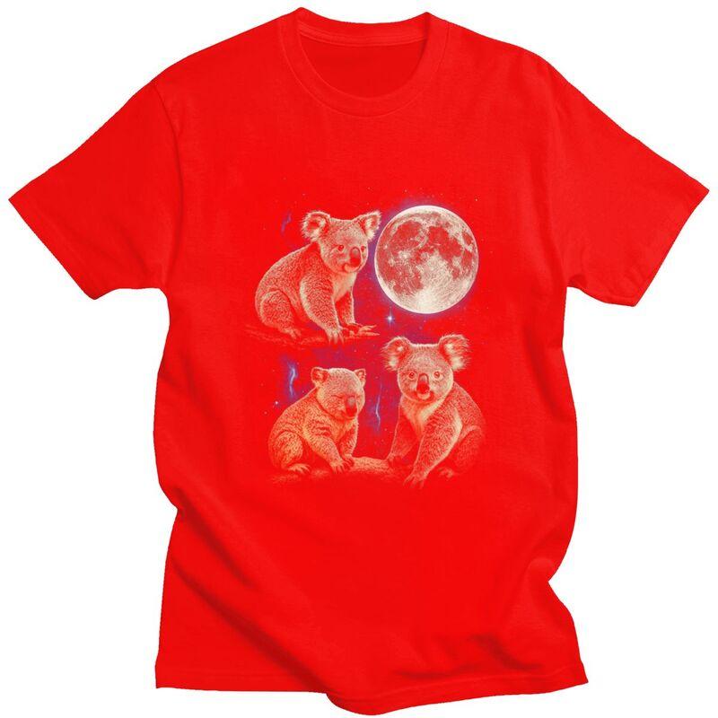 

Men Three Moon Koalas T Shirts Streetwear Short Sleeves Pure Cotton Colthing Fashion Casual Design Graphic Tees Shirt S