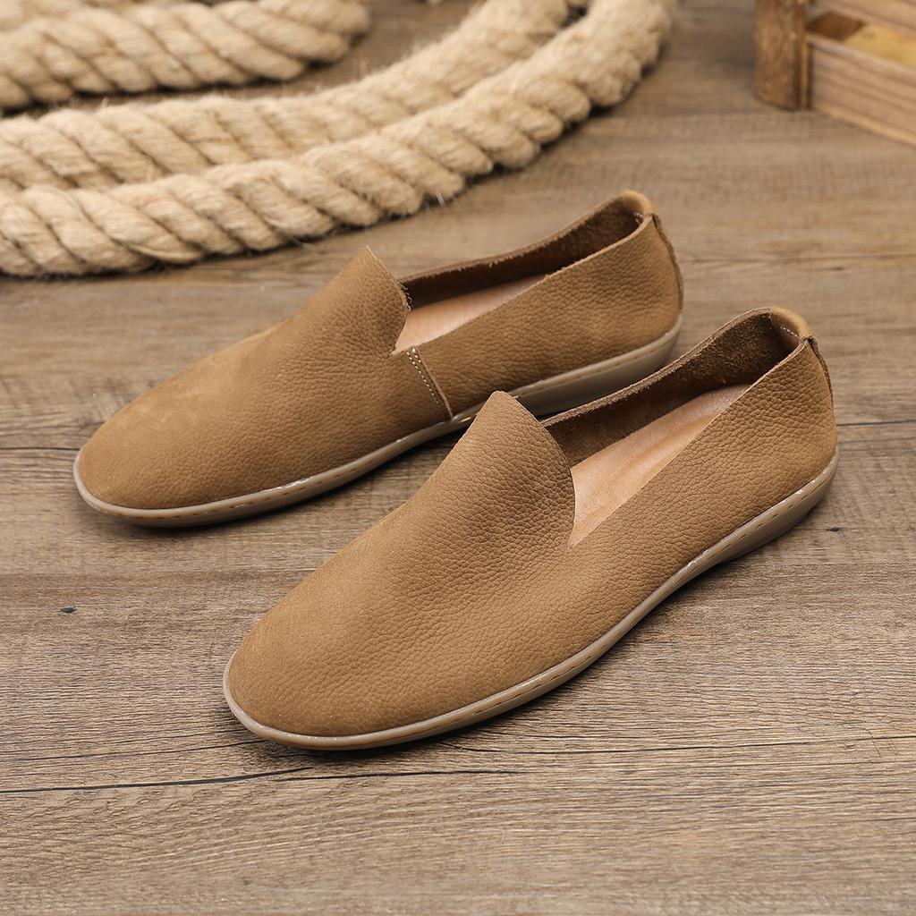 Gray Men Casual Shoes Italian Men Loafers Moccasins Slip On Men's Flats Breathable Genuine Leather Male Driving Shoes