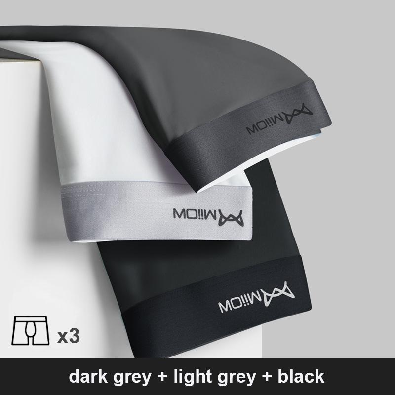 

Miiow 3 шт., мужские трусы-боксеры из ледяного шелка, нижнее белье, антибактериальные боксеры Cueca, мужские трусы, модные мужские трусы, нижнее белье L-5XL XXL