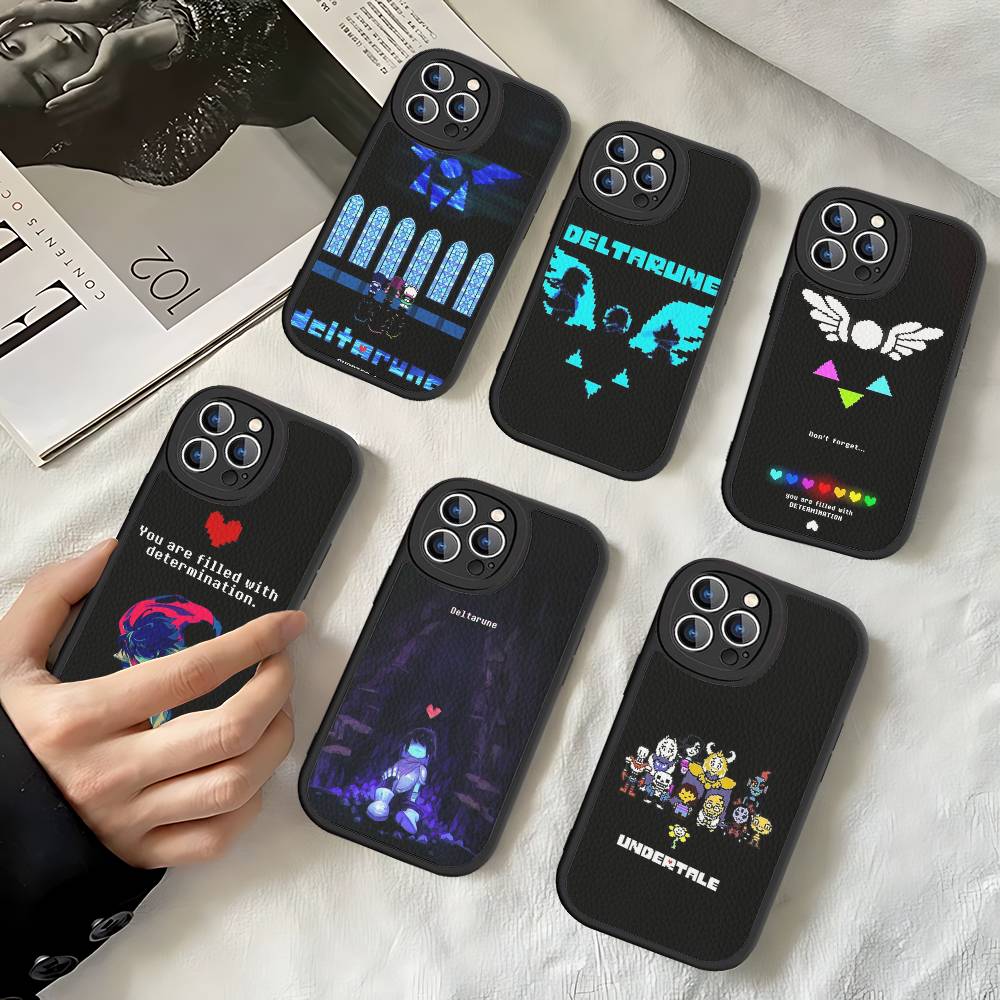 D-Deltarune Ralsei Leather Phone Case For iPhone 16 16e 15 14 13 12 11 Pro Max Plus Mini Cover