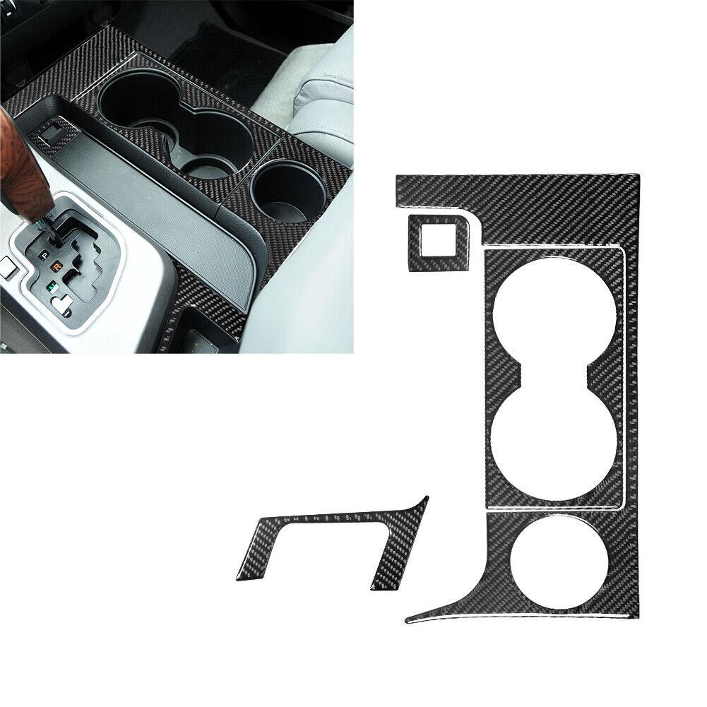 Carbon Fiber Interior Center Cupholder Kit Cover Trim For Toyota Tundra 2007-13