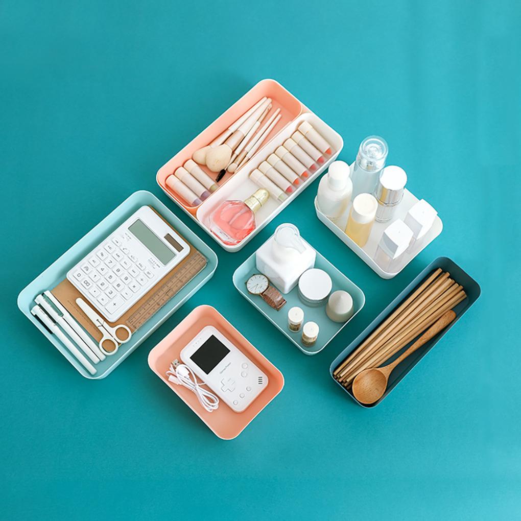 Storage Box Rectangular Plastic Desktop Drawer Cosmetic Case Stationery Organizer Socks Container