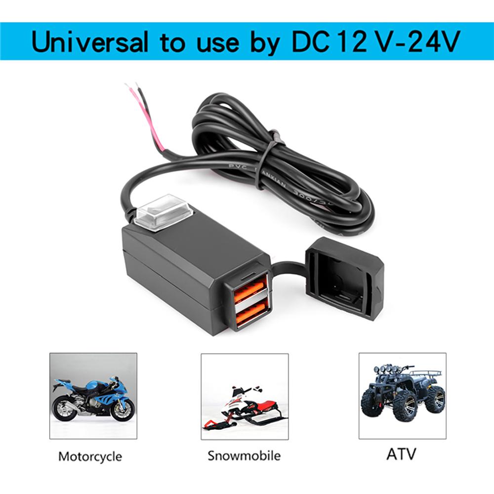 Caricabatterie USB Moto Manubrio Dual 12-24V | Presa Accendisigari Impermeabile Con Interruttore