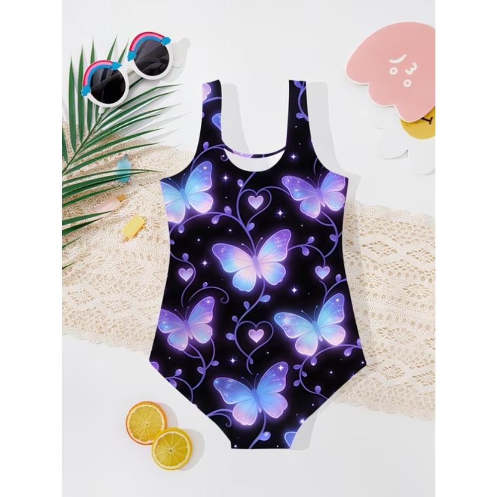 Girls One Piece Swimsuit Cute Cartoon Colorful Animal Print Sleeveless Swimwear Kids Summer Beach Bathing Suit
