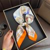 Women Square Scarf Imitation Silk Hairbands Lady Luxury Print Shawl Wrap Hijab Neck Kerchief Bandanas 70x70cm