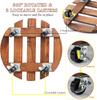 Plant Caddy with Wheels Rolling Plant Stand 220LB Heavy Duty Wooden Round Pot Trays with 360° Meta Wheels Flower Pots Dolly