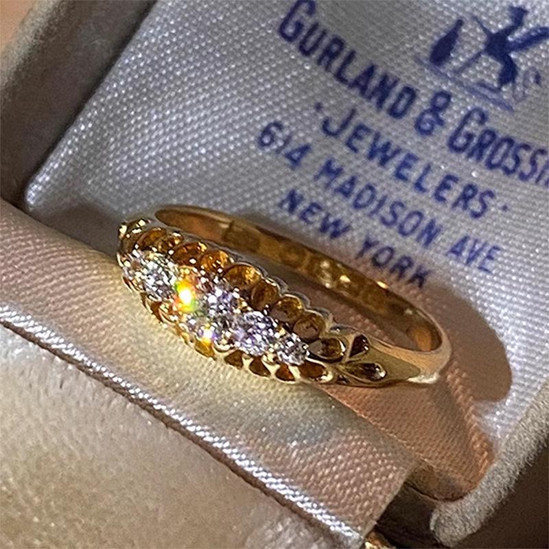 Xiaohongshu Bestseller: European & American Style French Sparkle Paved Diamond Ring Adjustable Open Size