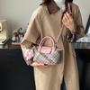 Red plaid New Year's bag women's 2025 new fashion portable messenger bag versatile casual small bag