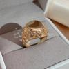 Kinel Glossy Rose Gold Color Rings For Women Big Size Rings