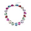 Textured Love Gem Inlaid Short Collarbone Necklace Women'S Jewelry