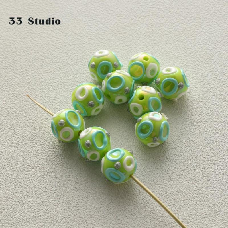 Pure Hand-painted Beads Stickers Diamonds Set Pearl Diy Jewelry Accessories Material Package Beads Car Pendant Cell Phone Chain Beads