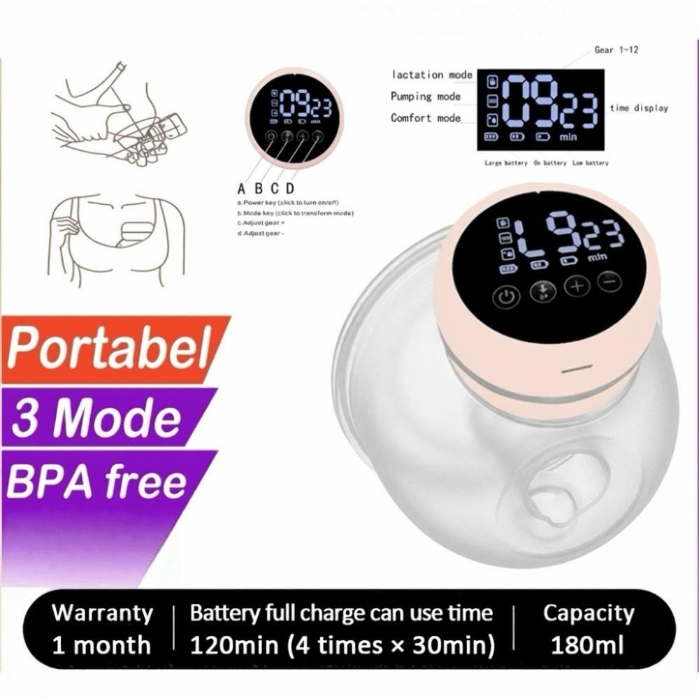 Intelligent Integrated Electric Breast Pump 180ML Capacity Silent Breast Pump Breastfeeding