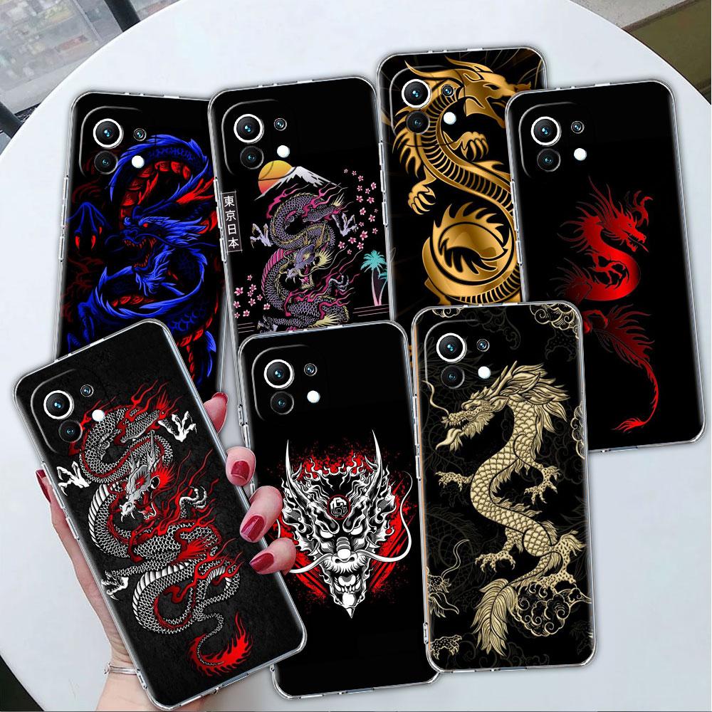 

Прозрачный чехол для Xiaomi Mi Poco X3 NFC M3 Pro F3 F1 11 Lite 12 Note 10 11T 9T, прозрачный чехол для телефона с изображением дракона и животного Xiaomi Poco F3