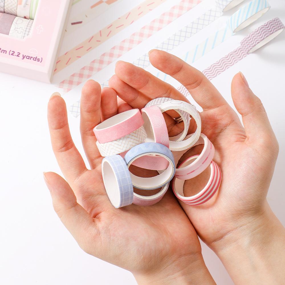 20 Rolls Macaron Washi Tape Set Rainbow Masking Tape Set 10mm(0.4 Inch) Wide Colorful Decorative Tape For DIY Art Craft A7855
