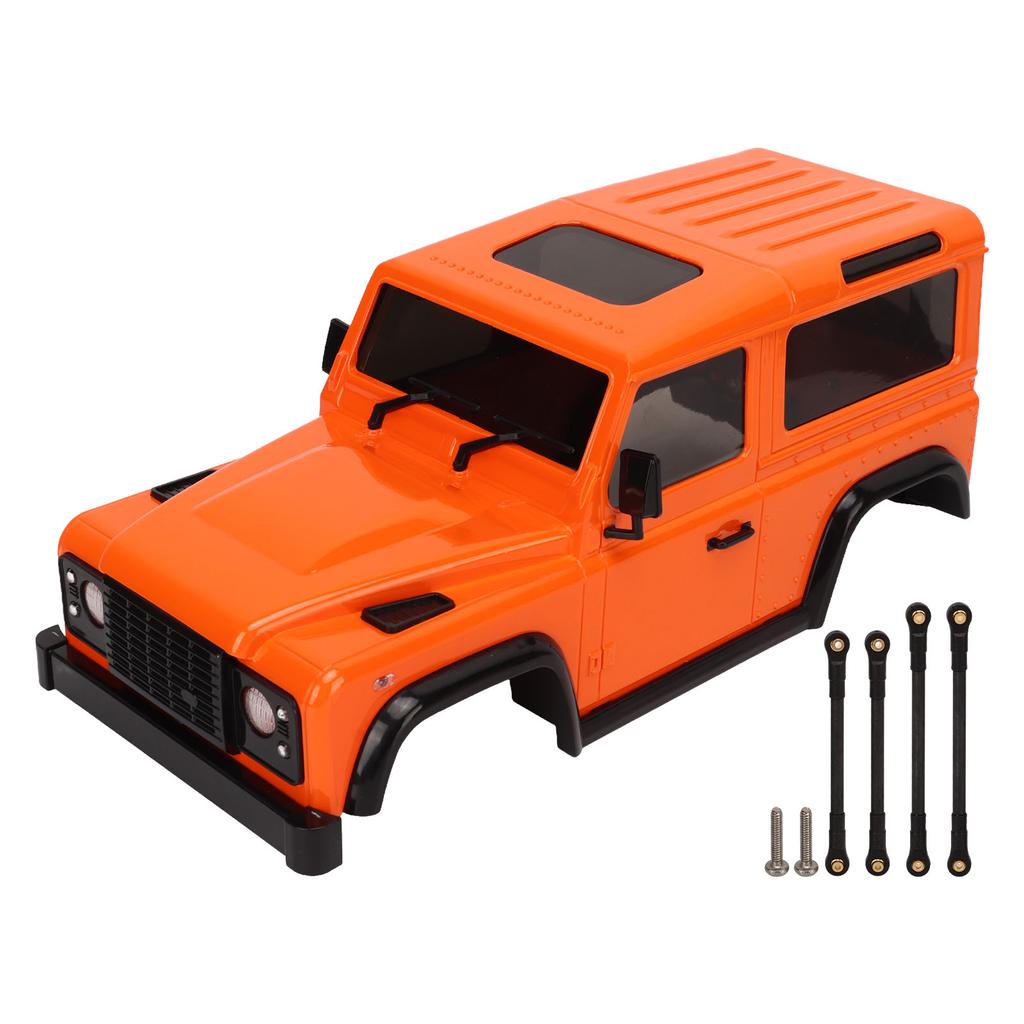 RC Car Body Shell with Connecting Rod 144mm Wheel Base RC Car Shell Spare Parts for 1 16 1 24 Climbing Car Orange