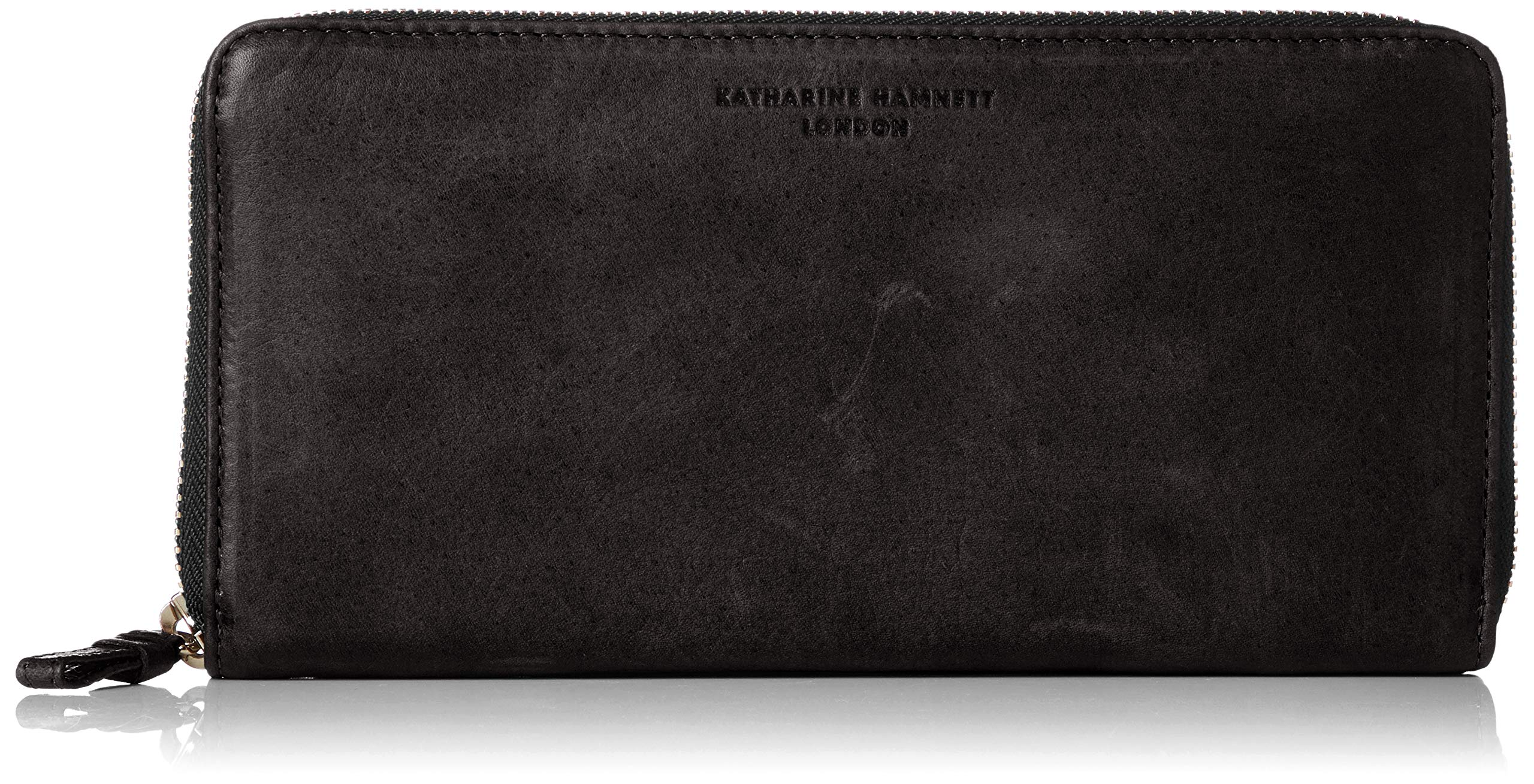 

Hamnett Wallet Made of high quality domestic soft leather Soft Round zipper Black [Catherine London] чорний