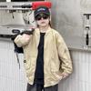 Boys Autumn Jacket Kids Casual Loose Faux Leather Coat Toddler & Children Solid Color Zipper Baseball Jacket