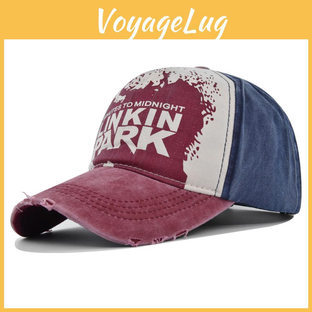 Linkin Graffiti Aufdruck Baseballkappe Baumwolle Lässig Verstellbar Sonnenschutz Atmungsaktive Mütze