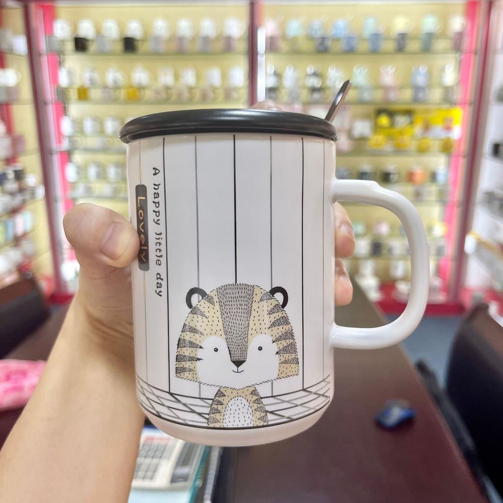 Creative Nordic Style Animal Mug for Girls and Couples Ceramic Office Water Cup High Looking Coffee Cup Milk Cup