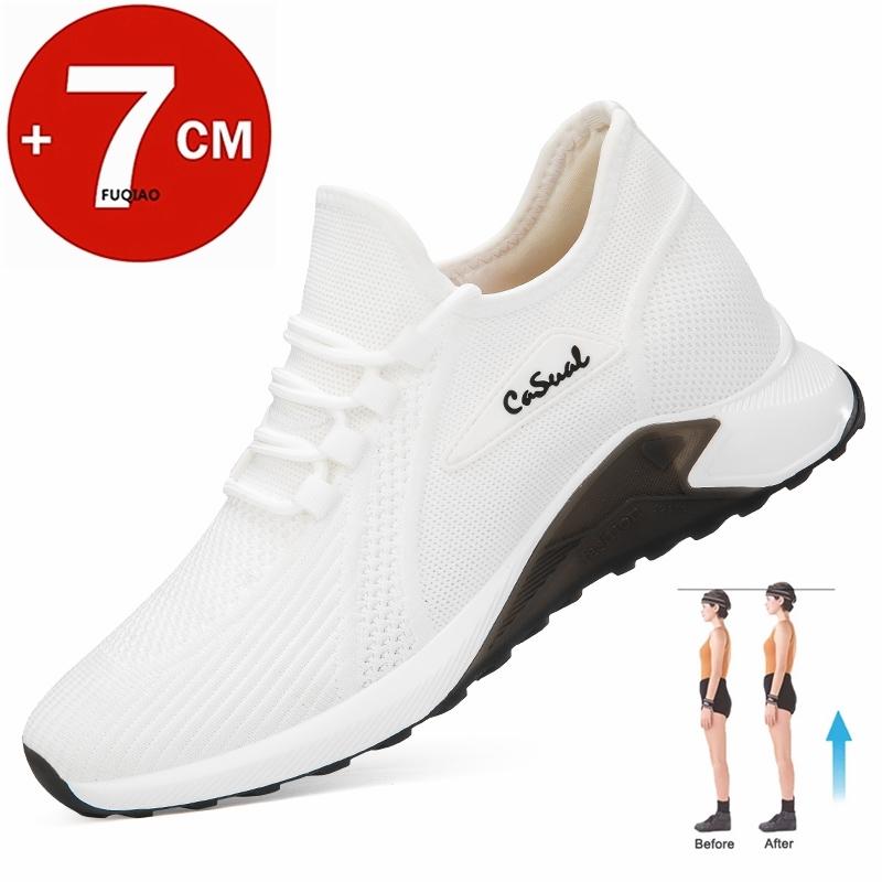 Sneakers Men Elevator Shoes Hidden Heels Comfort Breathable Heightening Shoes For Man Increase Insole 7CM Height Increasing Shoe