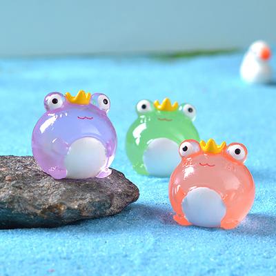 Miniaturowe świecące żaby figurki miniaturowe do dekoracji domku dla lalek w ogrodzie wróżek