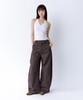 ROUGHNECK Distressed Wide Pants Brown