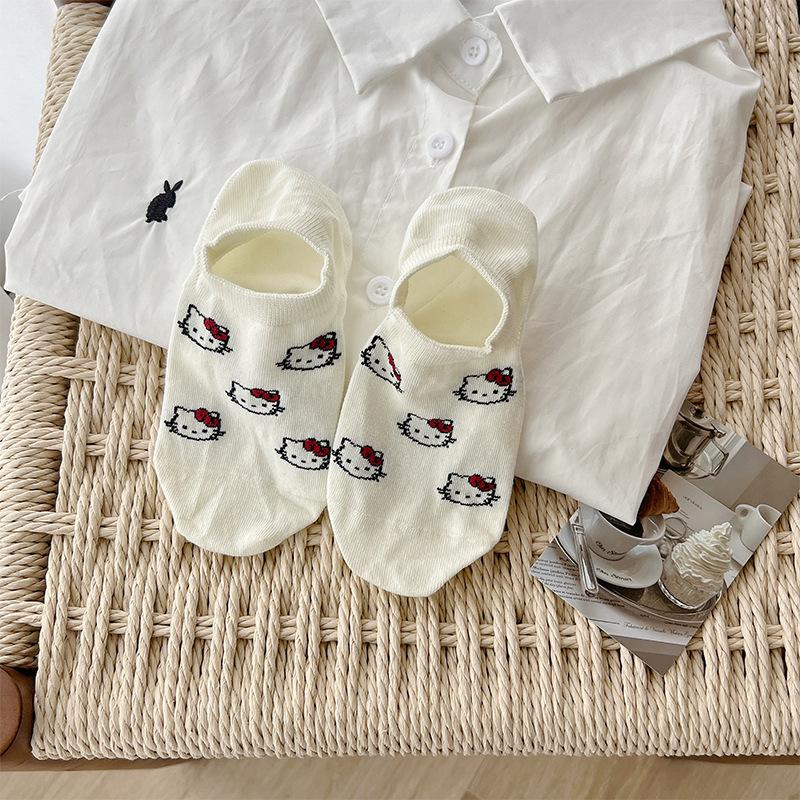 Thickened Fleece Mid-Leg Socks Vintage Dot Gauze Fluffy Bear Stockings Warm And Cute Cartoon Trendy Socks