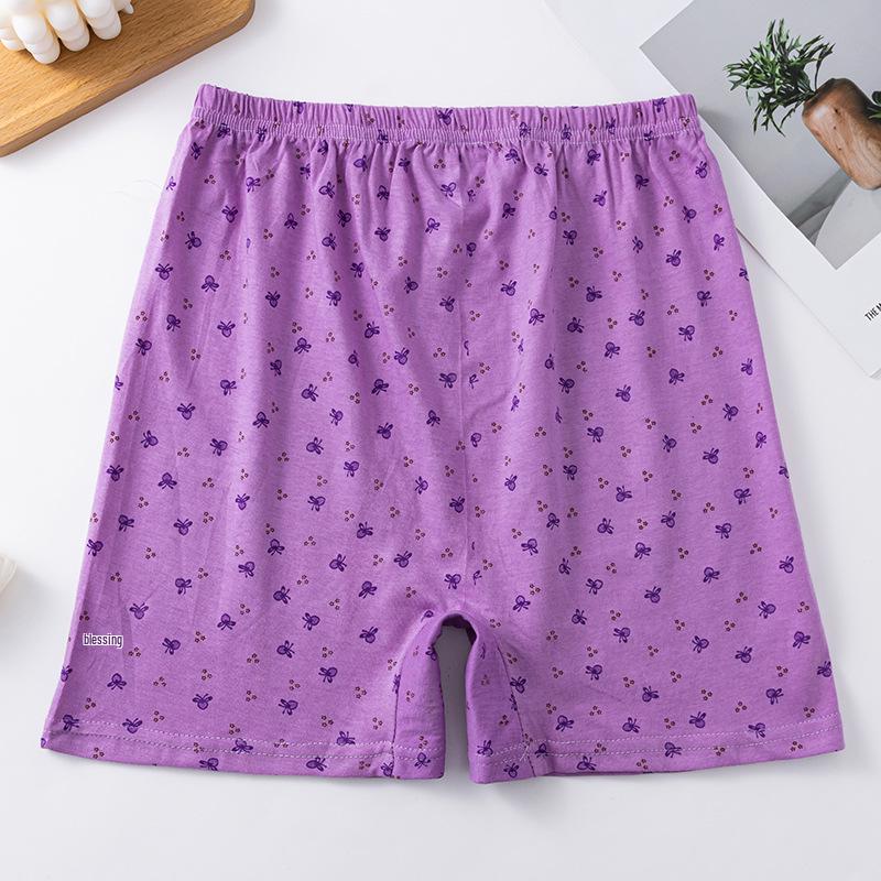 

Хлопковые трусы-слипы с высокой посадкой для женщин больших размеров - для среднего и пожилого возраста, свободного кроя, длиной до середины бедра, тонкие шорты Size 130 [175-200 lbs] фиолетовый/изумрудный