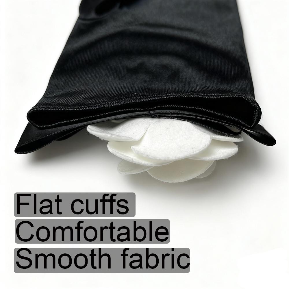 Short Gloves Women Satin Gloves Wrist Length,Flower Design, for Opera Banquet 1920s Party Wedding Halloween Costume Tea Party