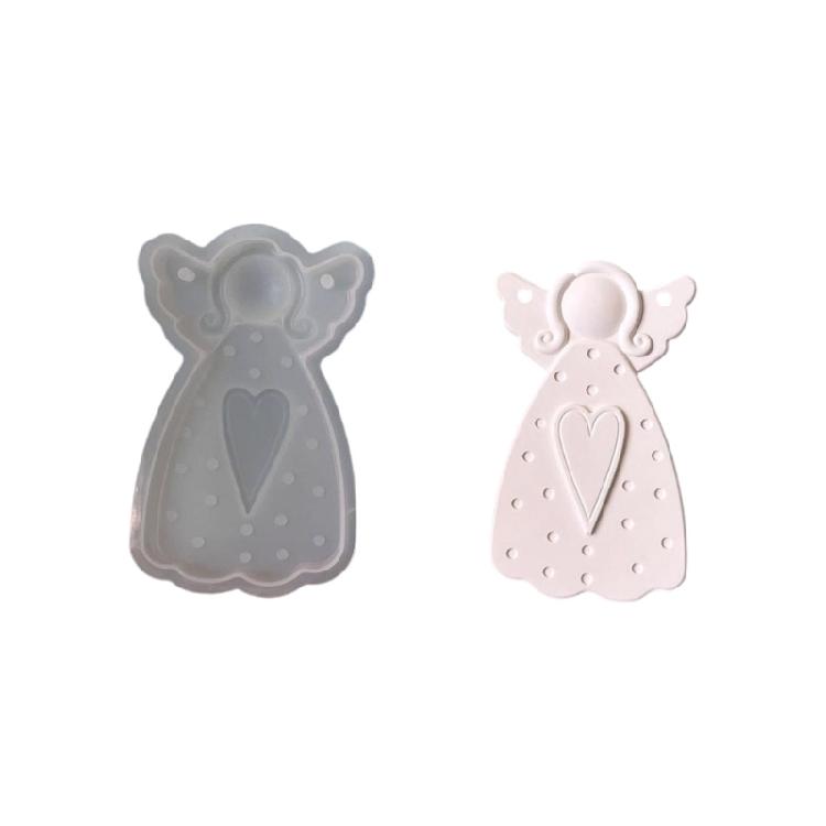 Heat Resistant Silicone Candle Mould With Girl Angelic Embossing for Handmade Gift Party Decoration