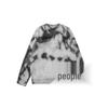 High Street Trendy Tie-Dye Faux Mink Men’s Loose Winter Sweater - Soft, Fluffy, Long Sleeve, Round Neck