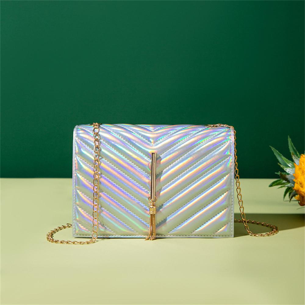 

Модные сумки через плечо с кисточками и клапаном с V-образным узором, мини-сумка на цепочке для женщин, из искусственной кожи, белая/черная, повседневная дорожная квадратная сумка