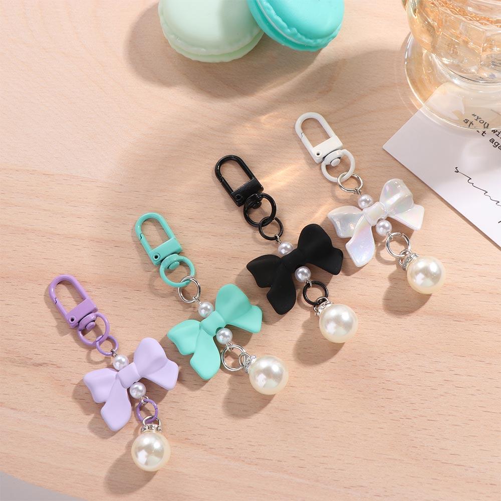 Candy Color Candy Color Bow Knot Pendant Pendant Imitation Bow Keychain Bow Knot Keyring  Keychain