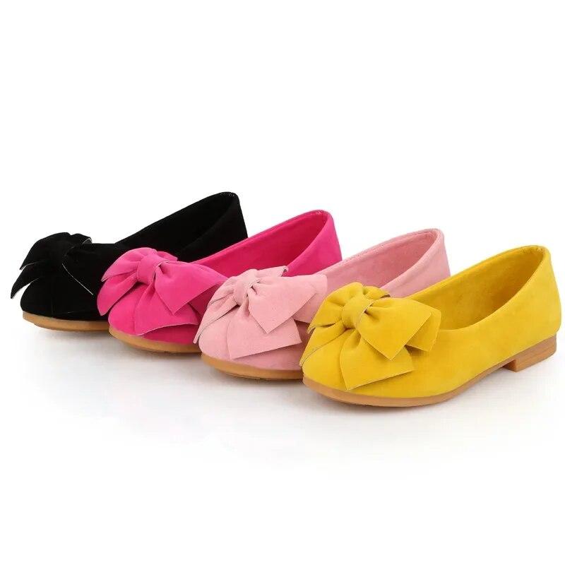 New Fashion Girls Shoes PU Leather With Big Bowtie Candy Color Children Sandals Slip-on Kids Casual Shoes 21-36 Soft Hot