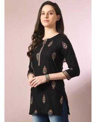 Women Printed Rayon A-line Kurta Party Wear Designer Indian Pakistani Kurti Top Dress